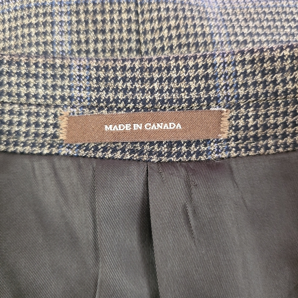 Peter Millar Loro Piana Four Seasons Wool Blazer Brown Blue Plaid Unlined 44R - Picture 6 of 8